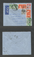 STRAITS SETTLEMENTS SINGAPORE. 1937 (10 Aug) Sing - Switzerland, Davos. Via Marseille (18 Aug) Air Multifkd Inc 1937 Cor - Singapore (1959-...)