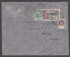 STRAITS SETTLEMENTS SINGAPORE. 1935 (6 Aug). Singapore - Denmark. Air Multifkd Env 57c Rate Incl Silver Julbilee. VF. - Singapur (1959-...)