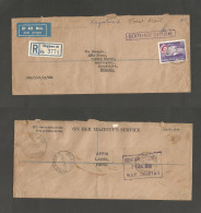 STRAITS SETTLEMENTS SINGAPORE. 1960 (14 June) Singapore Seletar - UK. Air Registered Fkd Envelope. Air Forces Mail Inclu - Singapur (1959-...)