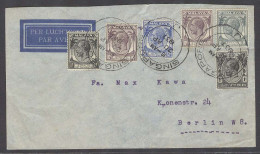 STRAITS SETTLEMENTS SINGAPORE. 1937(20 April). Sing - Germany (arrival Cachet) Air Multifkd Env. Rate 42c. VF. - Singapore (1959-...)