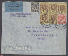 STRAITS SETTLEMENTS SINGAPORE. 1934 (17 Jan). Singapore / D - Denmark (28 Jan). Air Multifkd Mixed Issues Env. Fine 57c  - Singapore (1959-...)