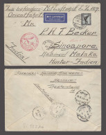 STRAITS SETTLEMENTS SINGAPORE. 1929 (24 March). Germany - Singapore / Malay Isl (19 April). A Fabolous ZEPPELIN TO SOUTH - Singapore (1959-...)