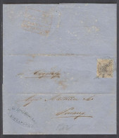 STRAITS SETTLEMENTS SINGAPORE. 1862 (27 Feb). India Used In Singapore. EL Fkd India 2 Anna Orange Tied Mns B-172 Per Ste - Singapour (1959-...)