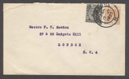 STRAITS SETTLEMENTS SINGAPORE. 1925 (17 July). Sing - UK. Fkd Env 6c Rate VF Mixed Issues. - Singapore (1959-...)
