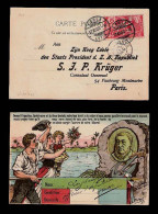 SOUTH AFRICA. 1900. BOER WAR. Switzerland - France. A. Thiele.  PROPAGANDA Card, Pro- Boer / Anti British. - Other & Unclassified