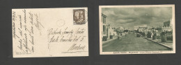 SOMALIA. 1936 (30 Oct) Italian Postal Adm. Mogadiscio - Modena, Italy. Fkd Ppc. - Somalie (1960-...)