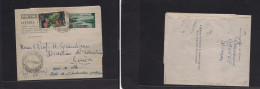 SOMALIA. 1956 (17 Feb) Mogadiscio - Geneva, Switzerland. 50c Green Air Stat Lettersheet + Adtl, Tied Cds. Very Scarce Us - Somalie (1960-...)