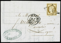 Lettre N°1 10c Bistre, Obl. PC 3015 (Saint-Brieuc, Côtes-du-Nord) Sur Lettre Du 4 Août 1854 Pour Légué, TTB - 1849-1850 Ceres