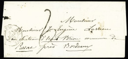 Lettre CàD T15 Paris 2 Janv. 1849 Sur Lettre Pour Château Haut-Brion, Pessac (Gironde) Avec Taxe Tampon "2", CàD Pessac  - 1849-1850 Cérès