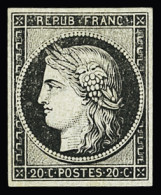 Essai N°3a 20c Noir Sur Blanc, Deux Essais De Feuille De Passe : Un Avec Points Blancs Dans Le Médaillon, L'autre Avec I - 1849-1850 Cérès