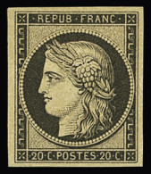 * N°3f 20c Noir Sur Jaune, Réimpression De 1862, Neuf *, TB - 1849-1850 Ceres