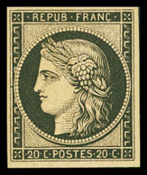 * N°3f 20c Noir, Réimpression De 1862, Neuf * (charnière Propre), Très Frais, TB - 1849-1850 Ceres