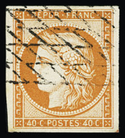 Obl N°5 40c Orange Obl. Grille Sans Fin, TTB. Signé JF.Brun, Calves - 1849-1850 Cérès
