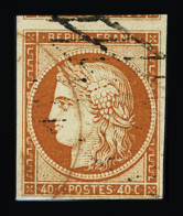 Obl N°5 40c Orange, Obl. Grille Sans Fin Plus CàD Rouge Anglais, Un Voisin, TTB - 1849-1850 Ceres