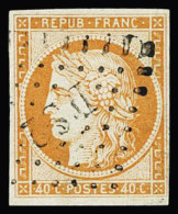 Obl N°5a 40c Orange Vif, Obl. Losange Bureau De Paris "DS2", TB - 1849-1850 Cérès