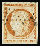 Obl N°5d 4 Retouché Sur 40c Orange, Oblitéré étoile, TTB, RR, Il S'agit Du Premier état De La Retouche. Certificat JF.Br - 1849-1850 Cérès