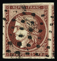 Obl N°6 1f Carmin, Obl. Gros Points, Avec Voisin, TTB. Signé A.Brun - 1849-1850 Cérès