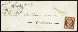 Devant De Lettre N°6 1f Carmin Sur Devant De Lettre De 1852 Pour Orléans (Loiret), Obl. PC 1149 (Dun-le-Roi, Cher) Et Cà - 1849-1850 Ceres