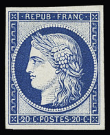 * N°8f Et 4d 20c Bleu Et 25c Bleu, Réimpression De 1862, Neuf *, Le N° 8f TTB, Petit Pelurage Sur Le N°4d. Cert. JF.Brun - 1849-1850 Ceres