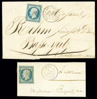 Sur Fragment N°10 OBL PC 2490 + T15 "Lombez (31)" (Gers, 1853) Sur Grand Fragment. TB - 1852 Louis-Napoléon