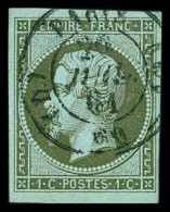Obl N°11 1c Olive, Obl. Cachet à Date De Paris 1861, TTB - 1853-1860 Napoleone III