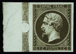 * N°11c 1c. Mordoré, Bdf Avec Ligne Colorée, Neuf * (imperceptible), TTB - 1853-1860 Napoleon III