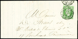 Lettre N°12 OBL CAD "5h30 Sr 6e DISTon (K)" (1861) (Rochette N°1520) Sur Circulaire De Paris Pour Paris. TB - 1853-1860 Napoléon III.