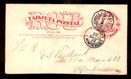 URUGUAY. 1882. Minas - Mont. 2c. Stat. Card. - Uruguay