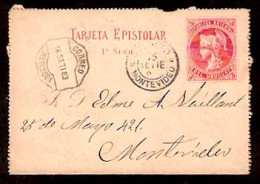 URUGUAY. 1883. Mercedes - Mont. 3c. Stat. Card. VF. - Uruguay