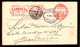 URUGUAY. 1882. Florida / Mont. 2c. Stat. Card. Fine. - Uruguay