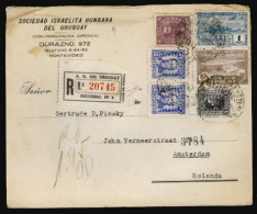 URUGUAY. 1945. Montevideo To The Netherlands. Registered Franked Envelope (6st) Of The Irish-Hungarian Society. Fine. - Uruguay