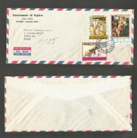 U.A.E.. 1971 (30 Nov) Fujeira, GPO - Greece, Athens. Air Multifkd Envelope. Proper Circulation. Very Scarce. Virgins Iss - Other & Unclassified