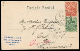 URUGUAY. 1902. Montevideo - SIBERIA / Omsk. Fkd PPC. Exceptional Destination Mail. - Uruguay