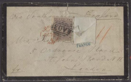 SURINAME. 1864. Paramaribo - UK. Fkd Mixed Dutch + Br Guiana Env (one Stamp Cut Out) With London Arrival On Front (26 Oc - Suriname