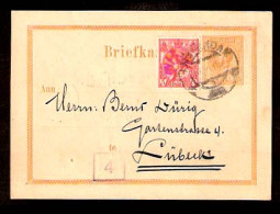 SURINAME. 1911. Amsterdam - Lubeck (Germany). Stat Card Mixed Usage Netherland. Interesting. VF. - Suriname