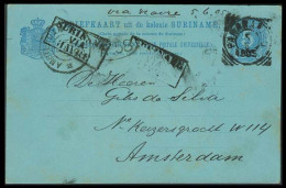 SURINAME. 1905. Paramaribo - Netherlands. 5c Stat Card, Boxed. Suriname / Via Havre. - Suriname