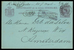 SURINAME. 1891. Paramaribo - Netherlands. 5c Stat Card + Boxed. West Indian Mail. Interesting. - Suriname