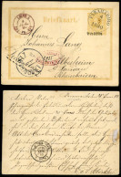 SURINAME. 1880 (4 July). SURINAME - FRENCH PAQUEBOT (Double). Paramaribo To Germany/Bayern. 7 1/2c. Ovptd. Beige Card, B - Suriname