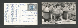 SUDAN. 1954 (21 May) Juba - Denmark, Aalborg. Air Single Fkd Photo Ppc. Fine. - Sudan (1954-...)