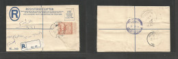 SUDAN. 1957 (9 March) Tabat - Khartown. Via Hayaheisa. Registered Local 4 1/2 Piasters Stationary Envelope, R-label, Cds - Sudan (1954-...)