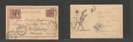 SUDAN. 1901 (26 March) Morsma - Germany, Schaffenburg (6 Apr) Ovptd Egypt Stat Card + Adtl, Tied Cds Via Beni Souef - Ca - Soudan (1954-...)