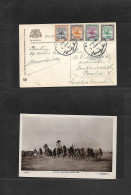 SUDAN. 1930 (7 June) Khartoum - Czechoslovakia, Prague. Multifkd Postcard, Shulluk Warriors, Upper Nile Photo. VF + Colo - Sudan (1954-...)