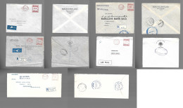 SUDAN. 1955-63. Selection 5 Diff Machine + Franked Usages To Hamburg, Germany, Different Values. Scarce Group. - Soedan (1954-...)