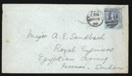 SUDAN. 1898 (March 28). Cover Franked By Single Jubilee 2 1/2d Purple On Blue Tied By Aldershot Duplex Addressed To Majo - Soedan (1954-...)