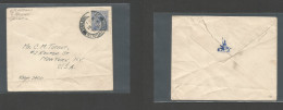 STRAITS SETTLEMENTS SINGAPORE. 1931 (13 June) Tanjong - USA, NYC. Single Fkd Env, Tied Cds. 12c Rate. VF. - Singapur (1959-...)