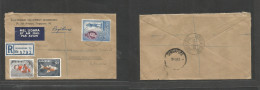 STRAITS SETTLEMENTS SINGAPORE. 1963 (19 Febr) Sing 73 - West Germany, Smgen Via GPO. Registered Air Comercial Multifkd E - Singapour (1959-...)