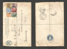 STRAITS SETTLEMENTS SINGAPORE. 1910 (23 Sept) Singapore - Germany, Breslau (19 Oct) Via Genova - Milano / Italian Mail.  - Singapore (1959-...)