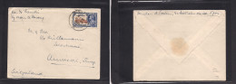 STRAITS SETTLEMENTS SINGAPORE. 1935 (10 May) Sing - Switzerland, Auriswil. Silver Jubilee Single 12c Fkd Env By "SS Ranc - Singapur (1959-...)