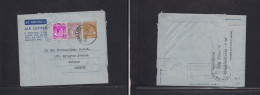 STRAITS SETTLEMENTS SINGAPORE. 1954 (12 March) Sing - Greece - Athens (15 March) Doble Print Stat Air Lettersheet + Adtl - Singapore (1959-...)