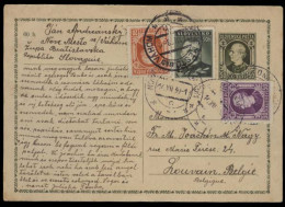 SLOVAKIA. 1939 (16 Dec). Zupa, Bratislavska - Belgium / Louvain. 50h Green Stat Card + 3adtls. Fine. - Sonstige & Ohne Zuordnung